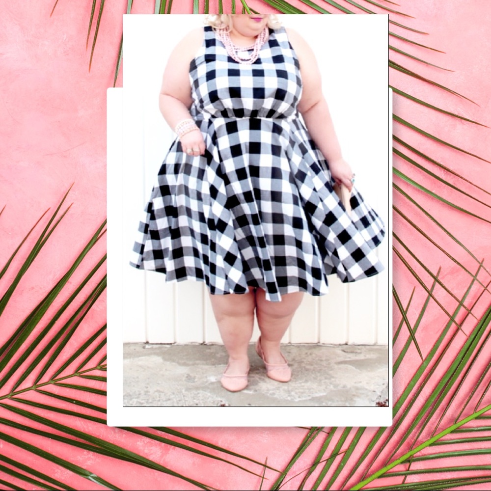 Lane Bryant Gingham Checkered Dress